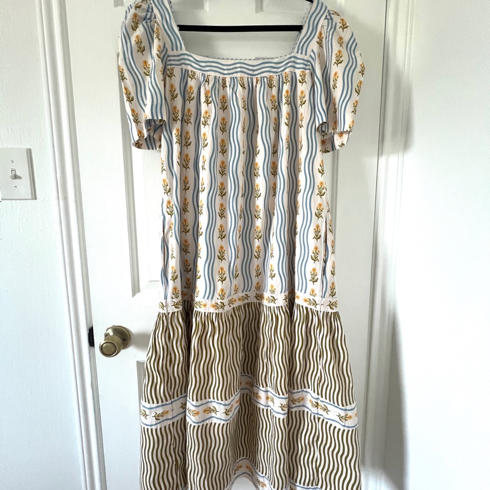 Printfresh Blue, Yellow & Green Patterned Maxi Dress - Picture 10 of 11